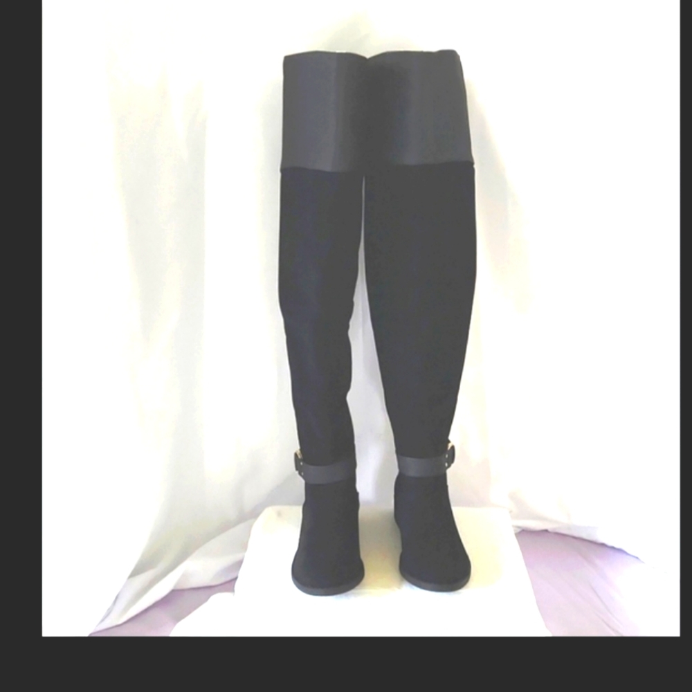 SHOE DAZZEL FRANCESCA BLACK OVER THE KNEE BOOTS SIZE 7.5